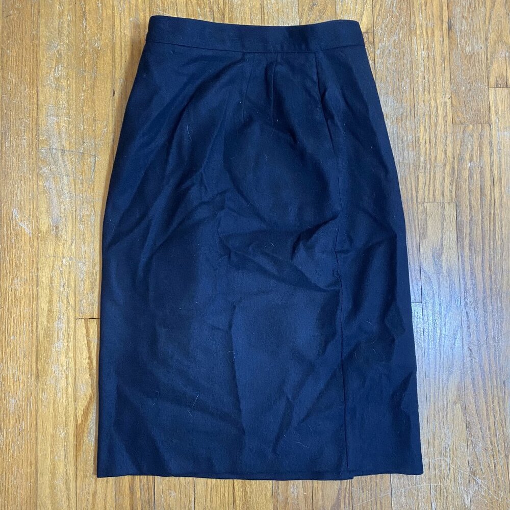 EUC Vintage Black Wool Pencil Skirt Diversity Petite sz 10